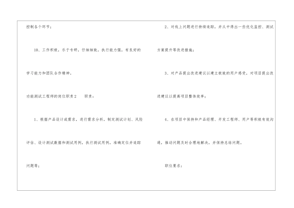 功能测试工程师的岗位职责9篇_第3页