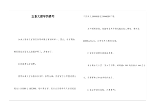 加拿大留学的费用