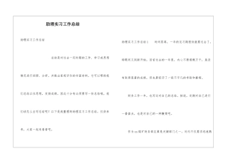 助理实习工作总结
