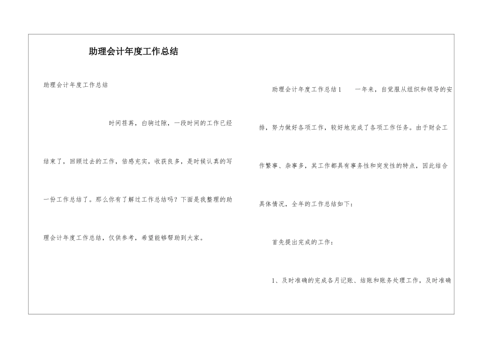 助理会计年度工作总结_第1页
