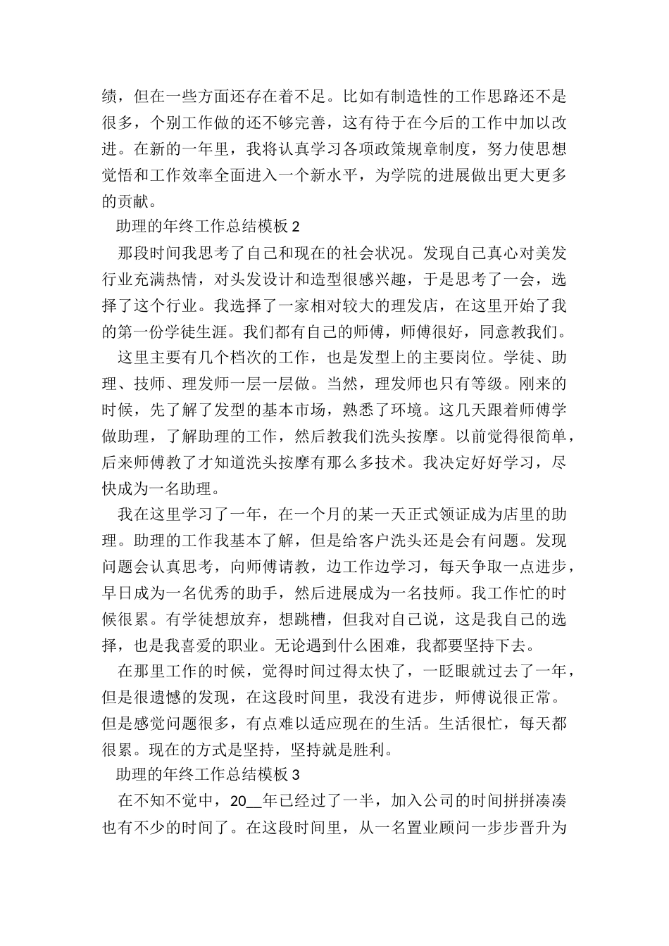 助理的年终工作总结模板5篇_第3页