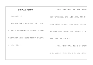 助理班主任自我评价