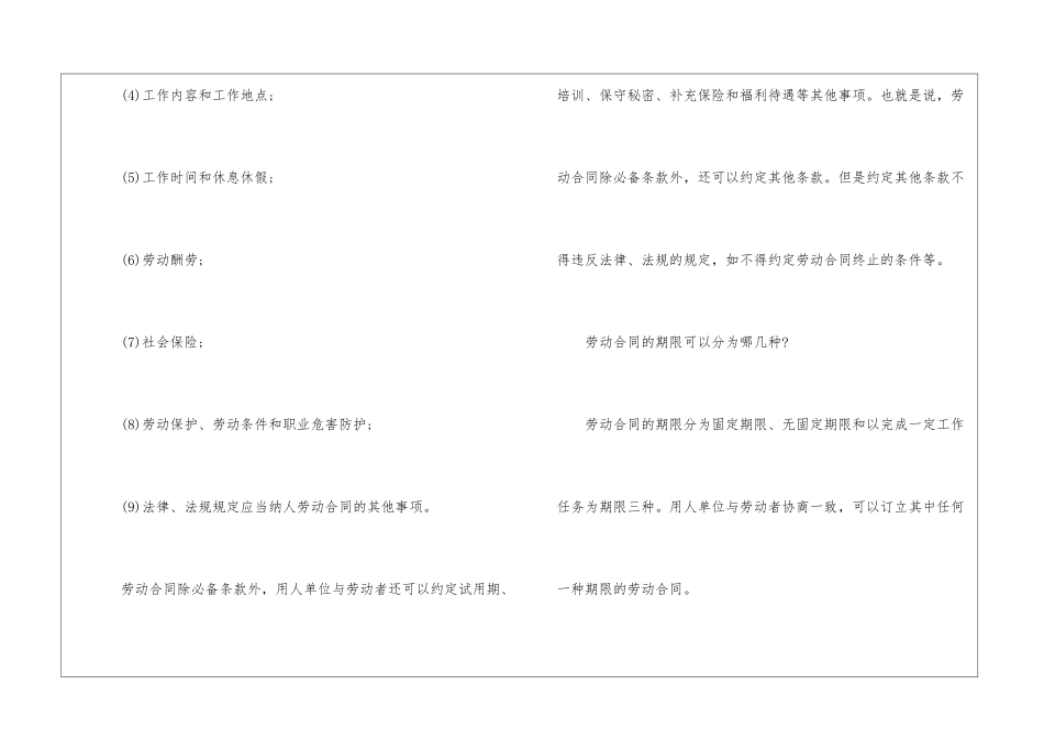 劳动合同必备条款_第2页