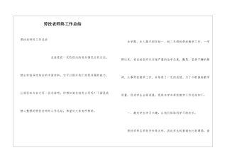 劳技教师终工作总结