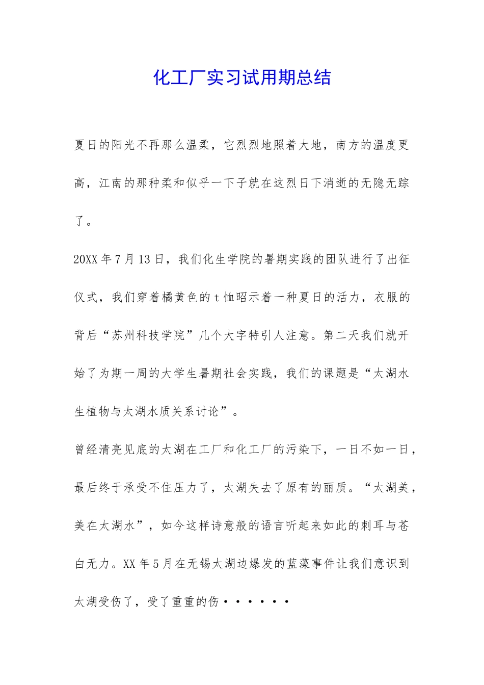 化工厂实习试用期总结-_第1页
