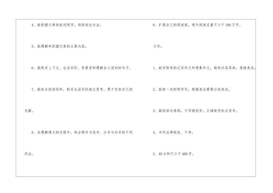 北师大版五年级语文期末复习安排_第3页