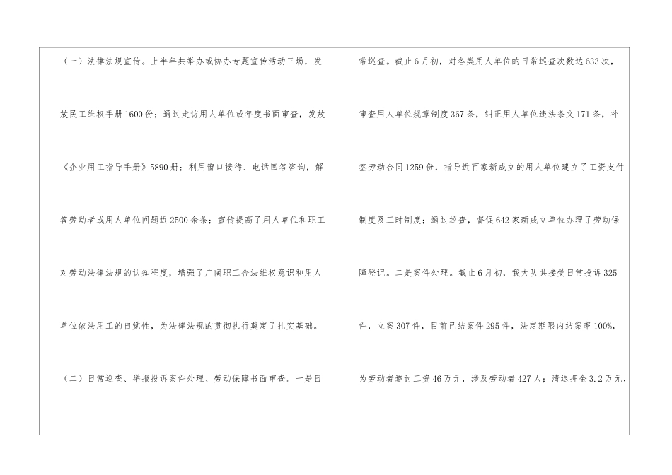 区劳动保障监察大队半年总结_第2页