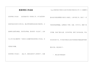 医保审核工作总结