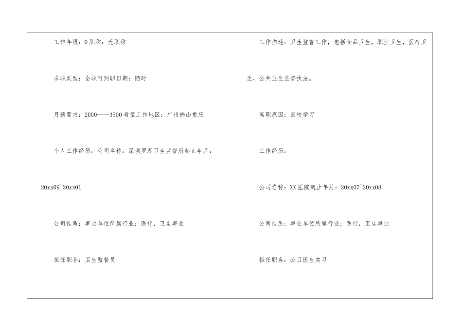 医学应届生简历模板_第3页