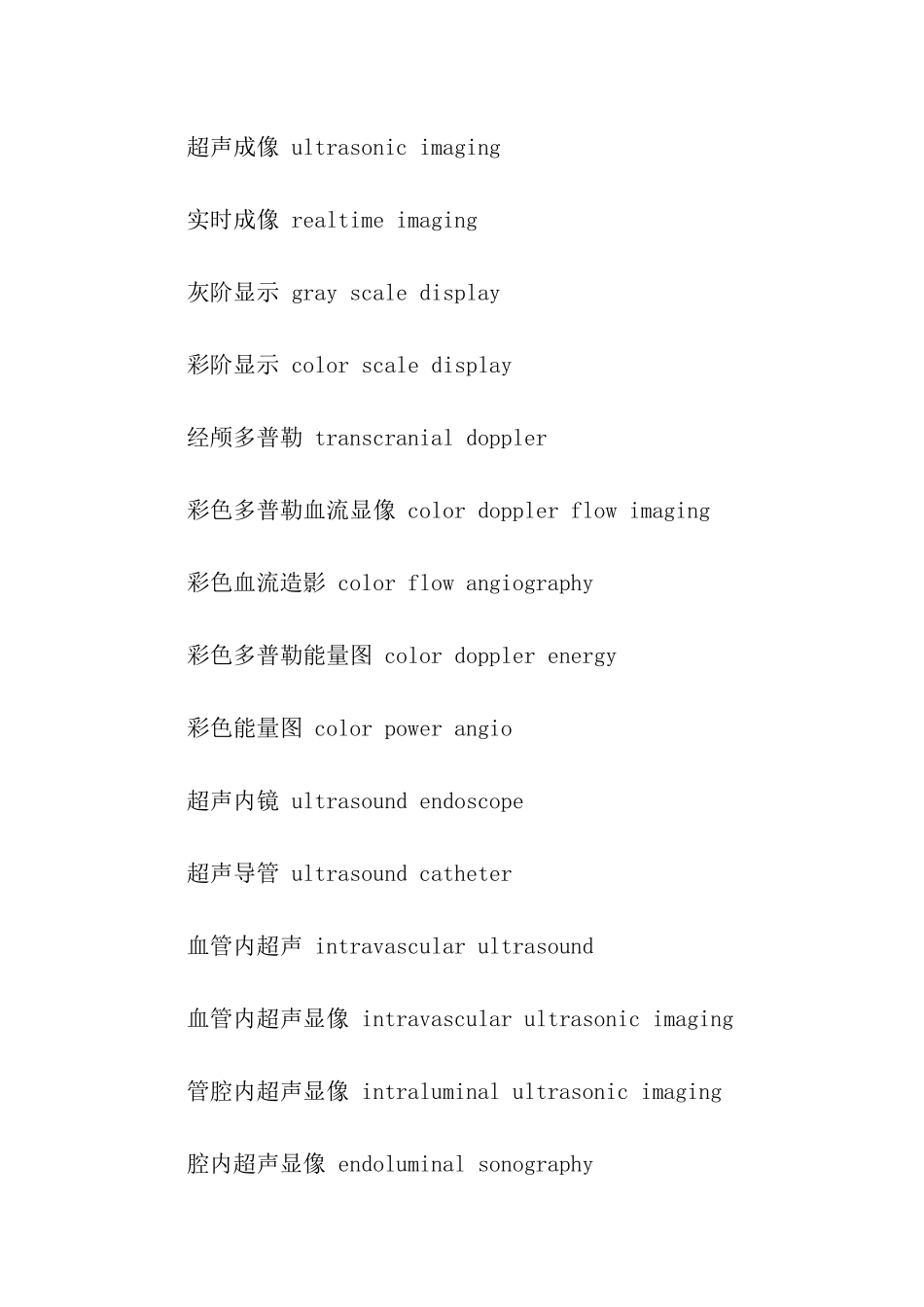 医学英语高频词汇：超声英文单词_第2页