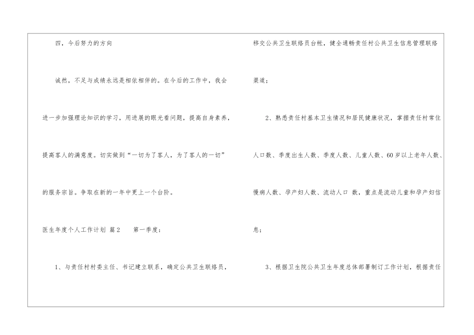 医生年度个人工作计划集合6篇_第3页