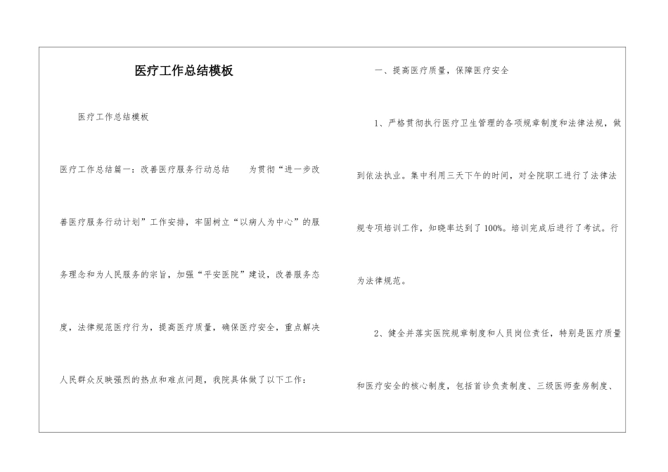 医疗工作总结模板_第1页