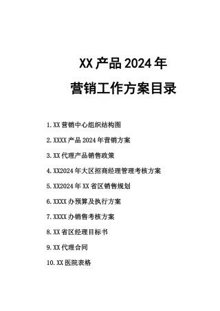 医药产品2024年营销方案全套资料