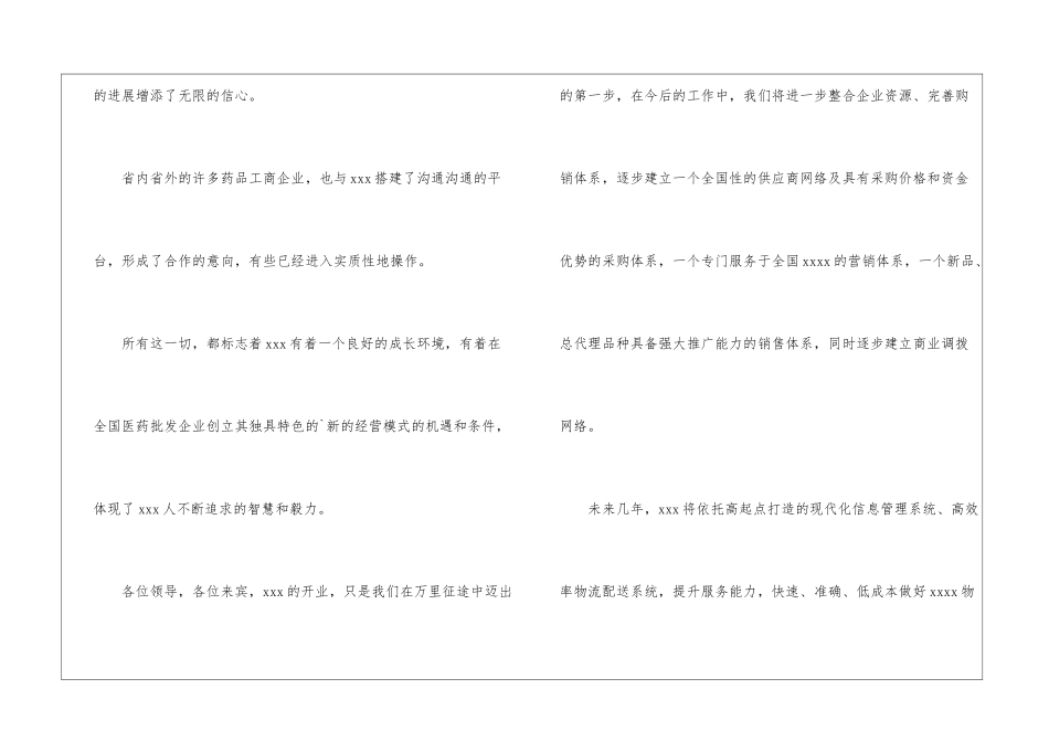 医药公司开业致辞_第3页