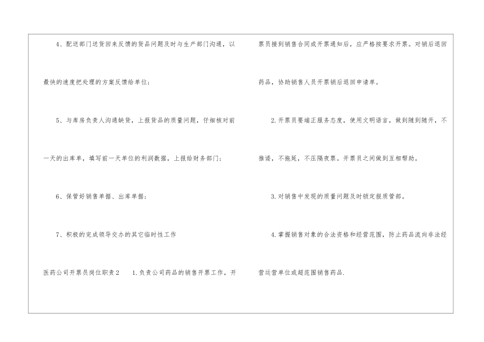 医药公司开票员岗位职责_第2页
