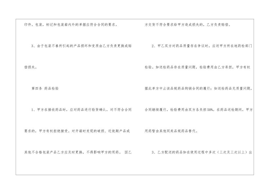 医药购销合同范本4篇_第3页