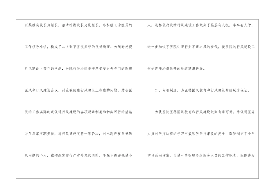 医院2024医德医风工作总结10篇_第2页