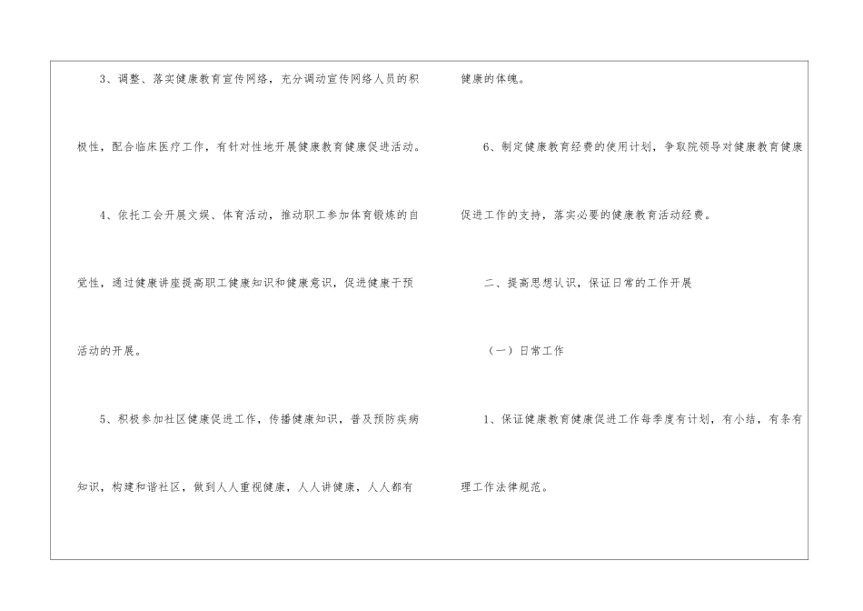 医院健康促进工作计划_第3页