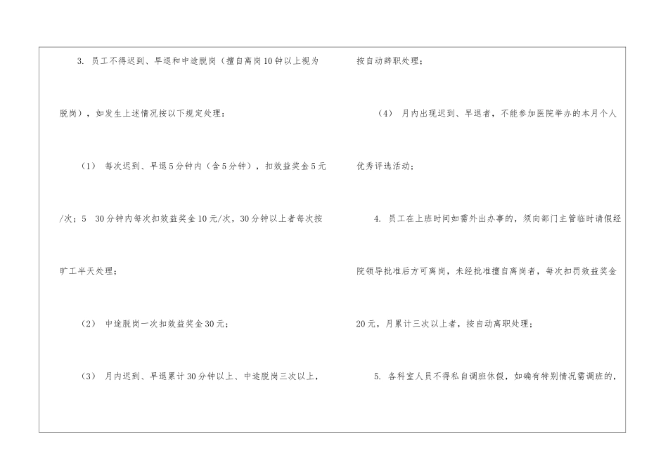 医院劳动纪律管理制度_第3页