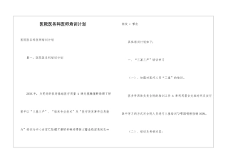 医院医务科医师培训计划