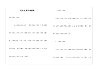 医院地震应急预案