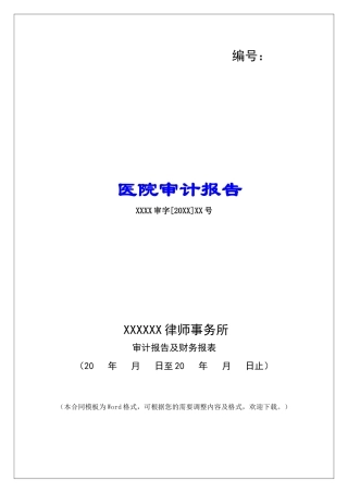 医院审计报告