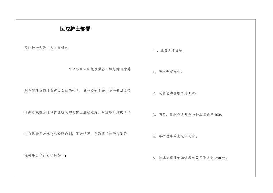 医院护士部署_第1页