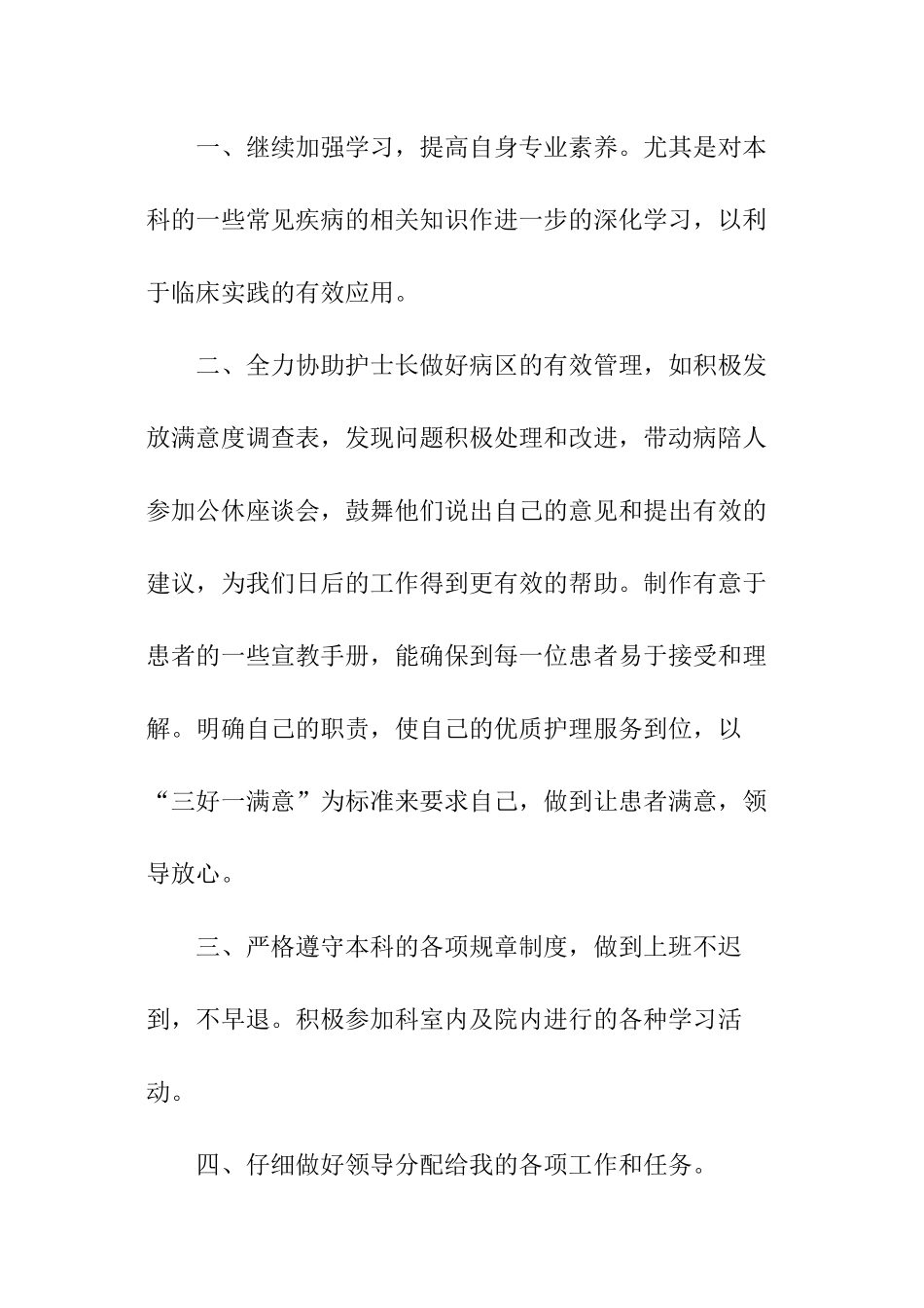 医院护师工作计划格式2024_第2页