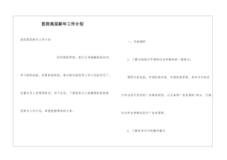 医院高层新年工作计划