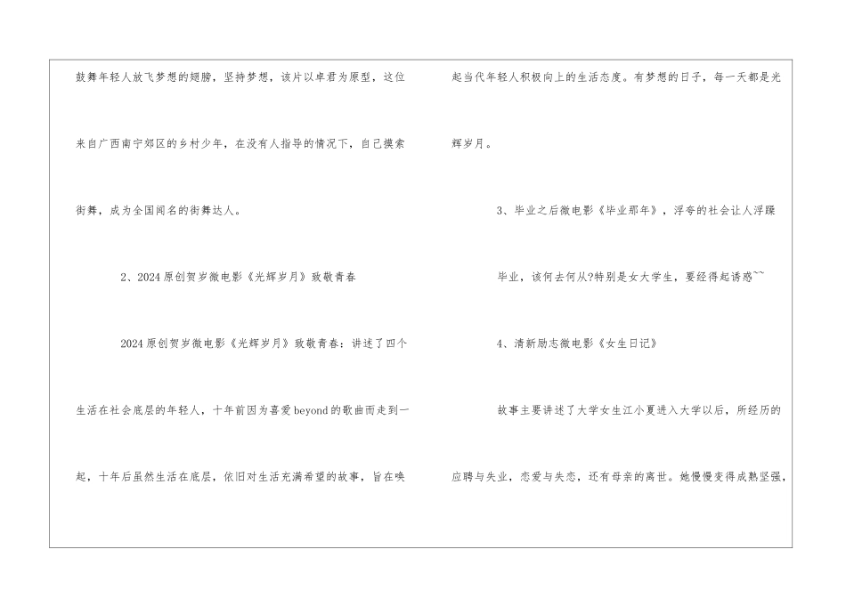 十一部青春励志微电影_第2页