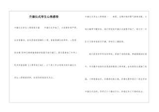 升旗仪式学生心得感悟