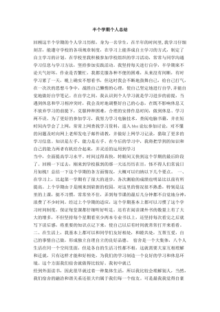 半个学期个人总结