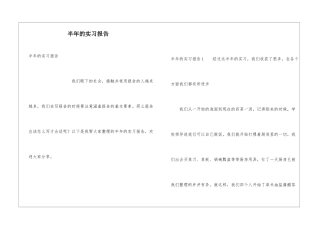 半年的实习报告
