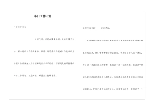 半日工作计划