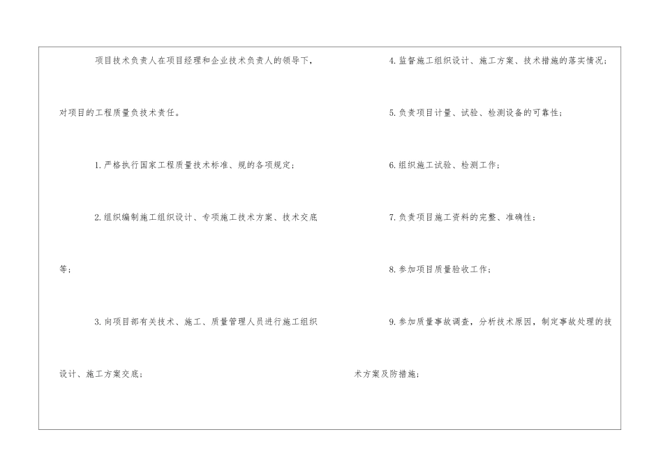 华兴建设公司工程质量职责岗位责任制--_第3页