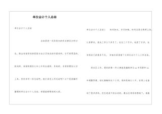 单位会计个人总结