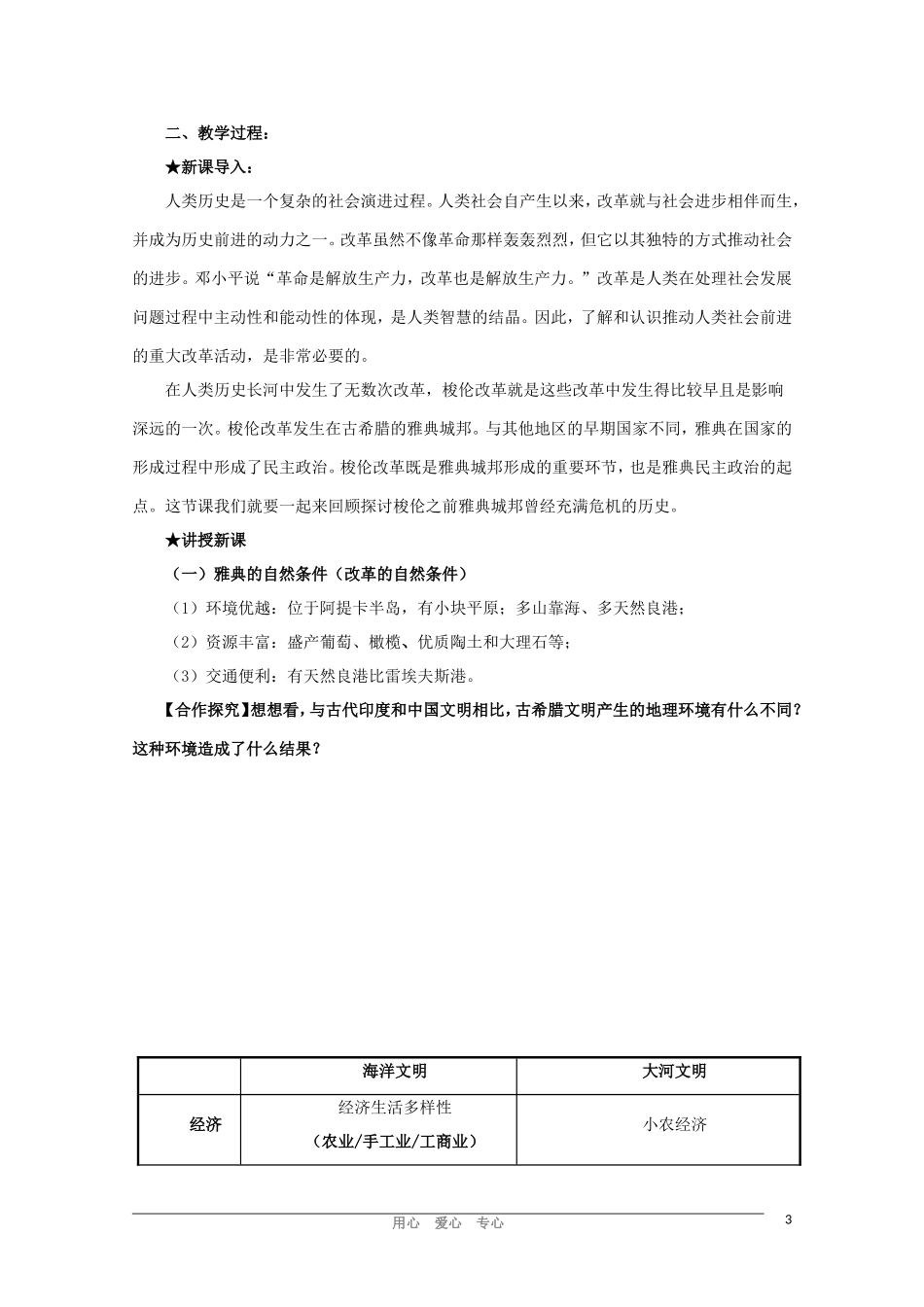 10-11学年高中历史 1.1《雅典城邦的兴起》教案 新人教版选修1_第3页
