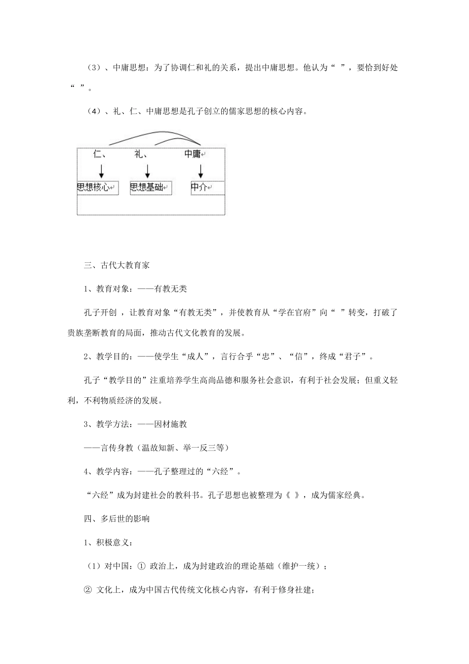 10-11学年高中历史 2.1《孔子》学案 新人教版选修4_第2页