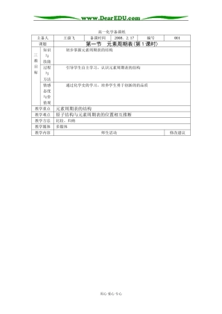 1.1元素周期表1课时1