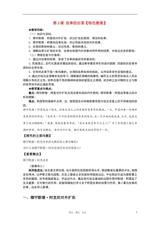 10-11学年高中历史 6.3《改革的后果》教案 新人教版选修1