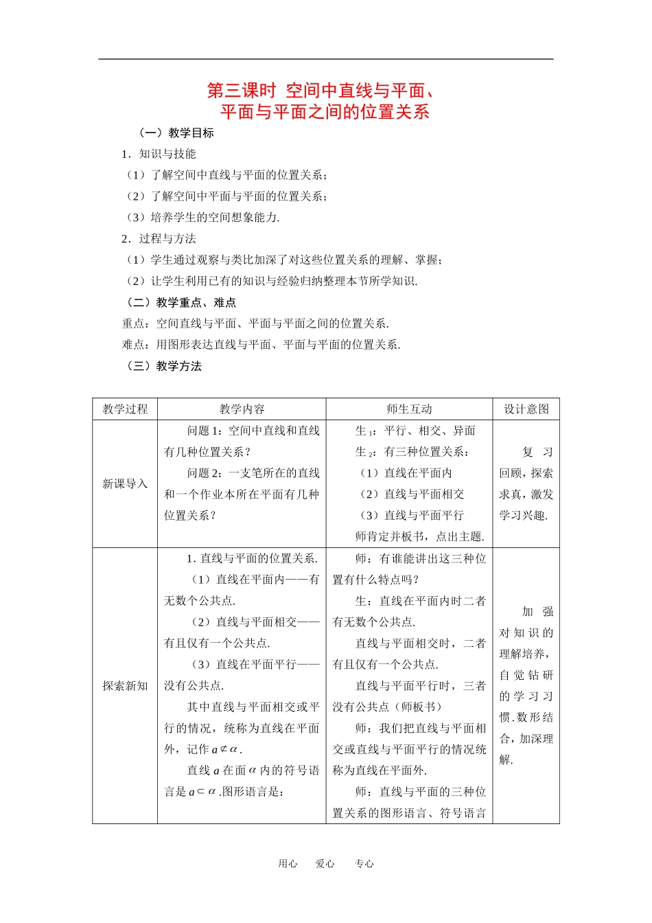2.1.3空间中直线与平面、平面与平面之间的位置关系_第1页