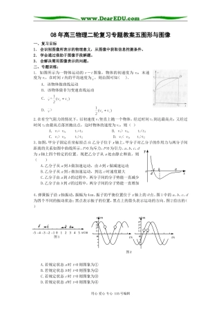 08年高三物理二轮复习专题教案五图形与图像