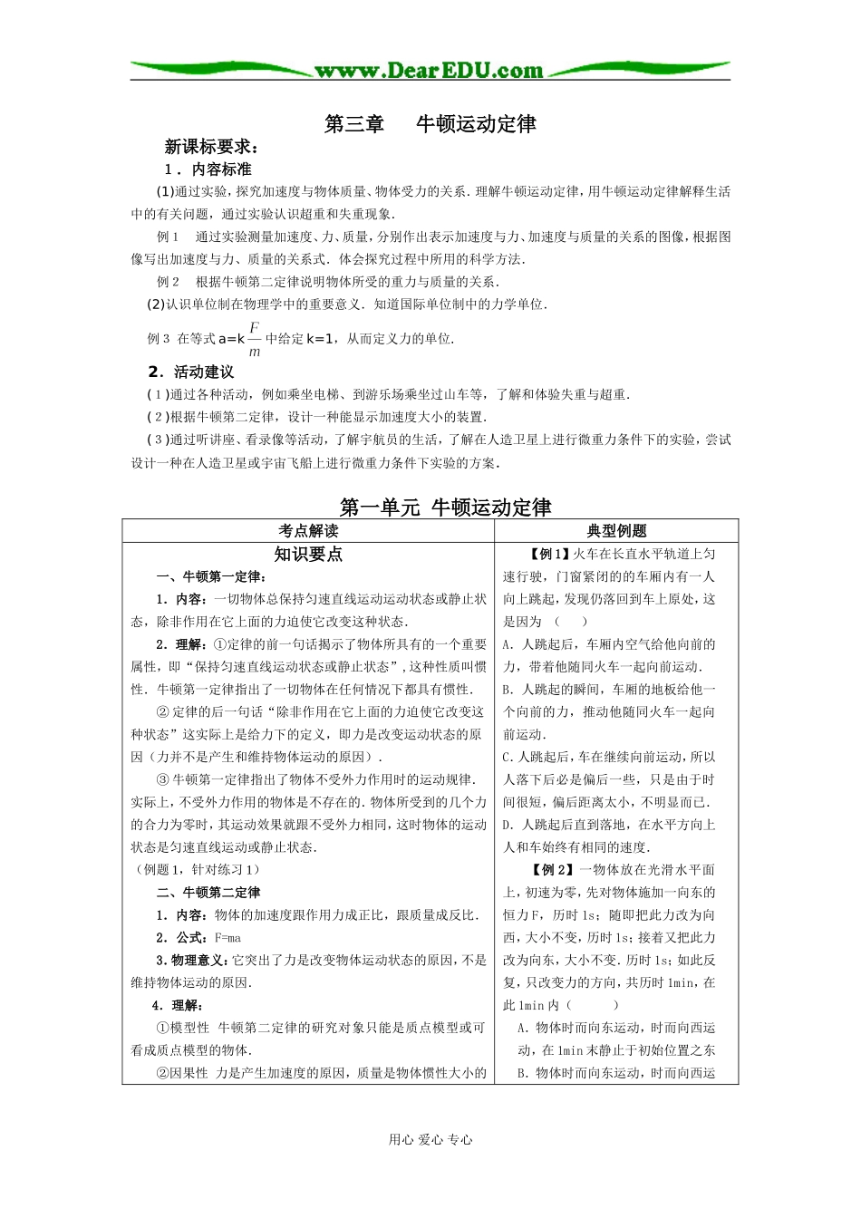09高考物理一轮复习教学案第三章 牛顿运动定律_第1页