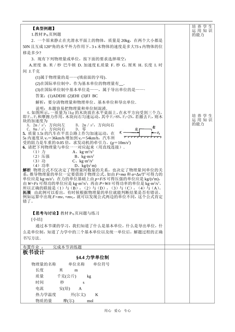 09江苏省海州高级中学高一物理第四章牛顿定律教学案必修一 (1)_第3页