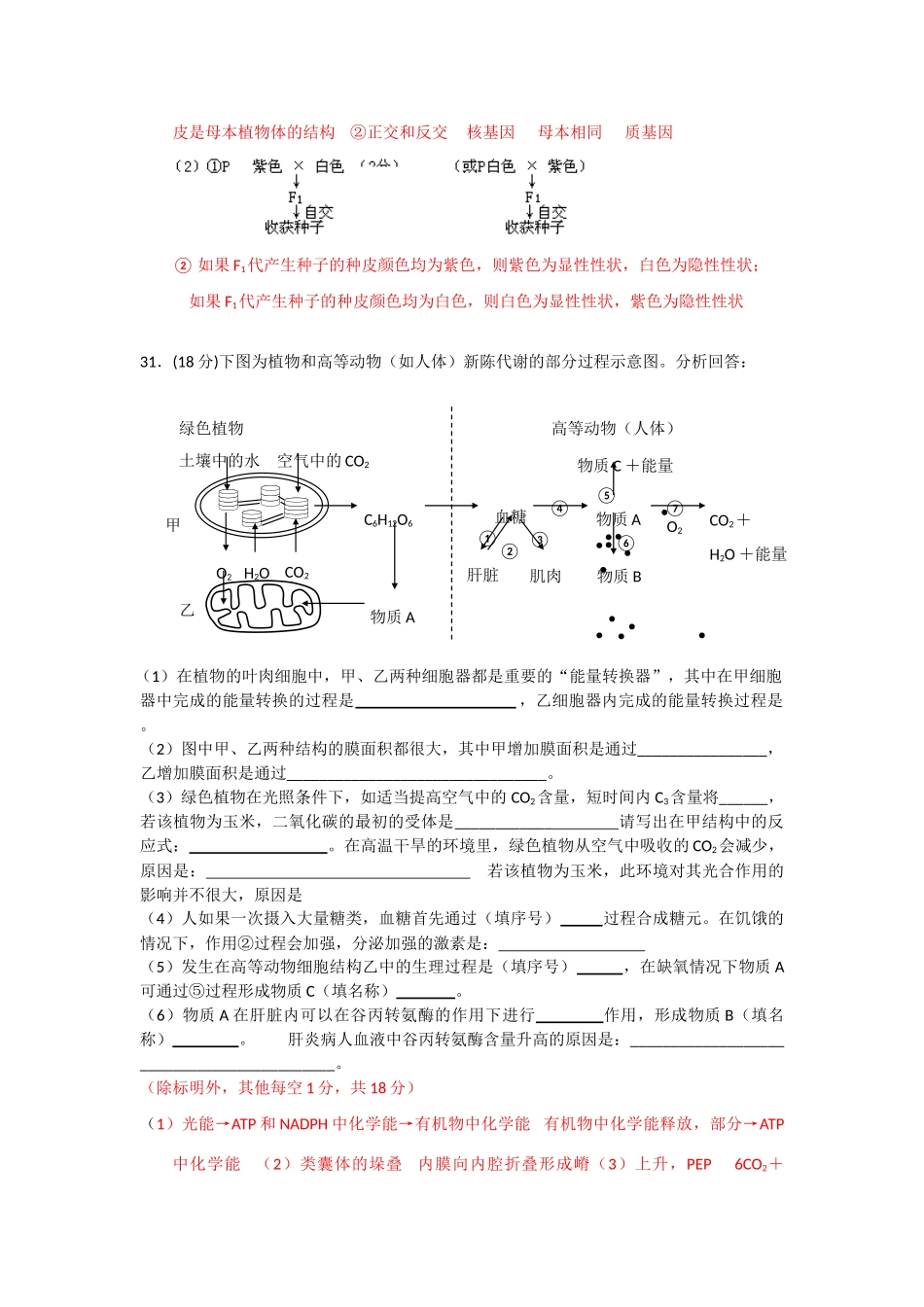 09届二轮生物备考会参评试题(蕲春一中)_第3页