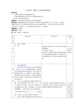 1.3.1(第一课时) 正弦函数的图象