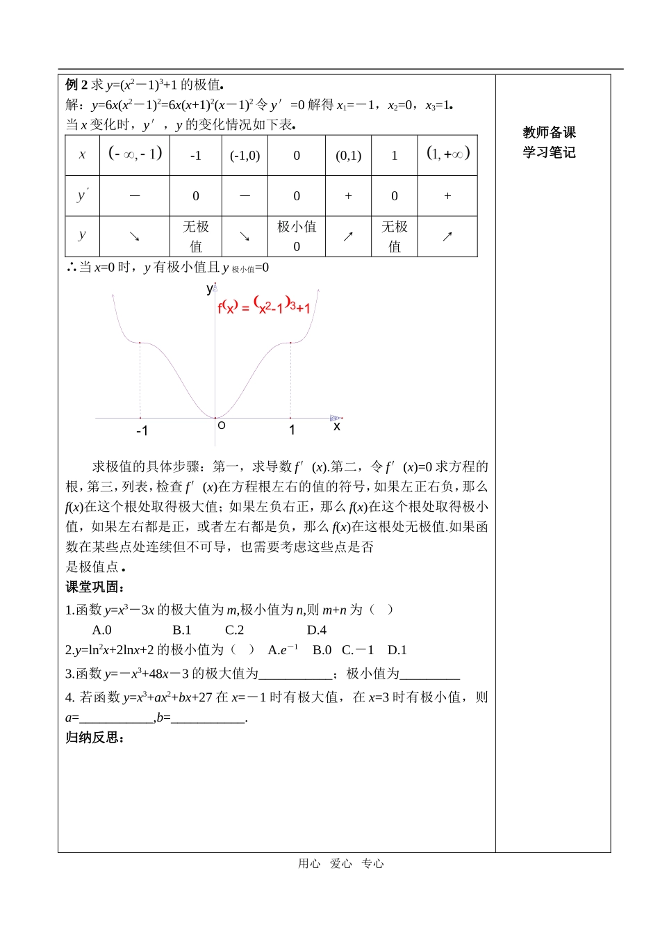 1.3.2 利用导数研究函数的极值(1)_第3页