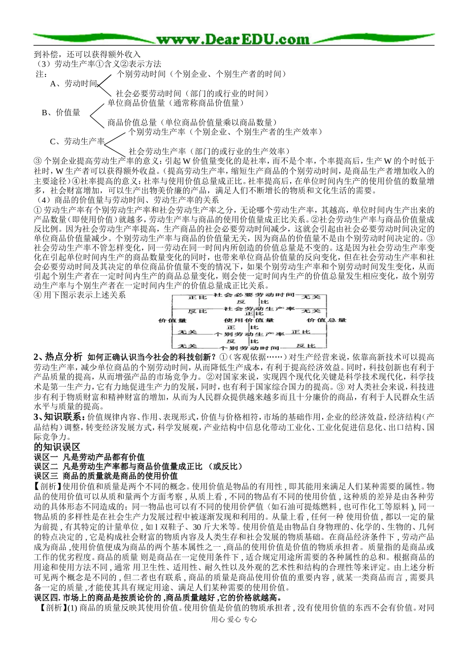 09届高三思想政治一轮复习教案《商品和商品经济）_第3页