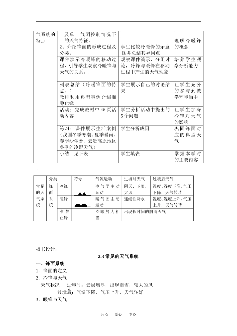2.3.1常见的天气系统（第一学时）教学设计_第2页