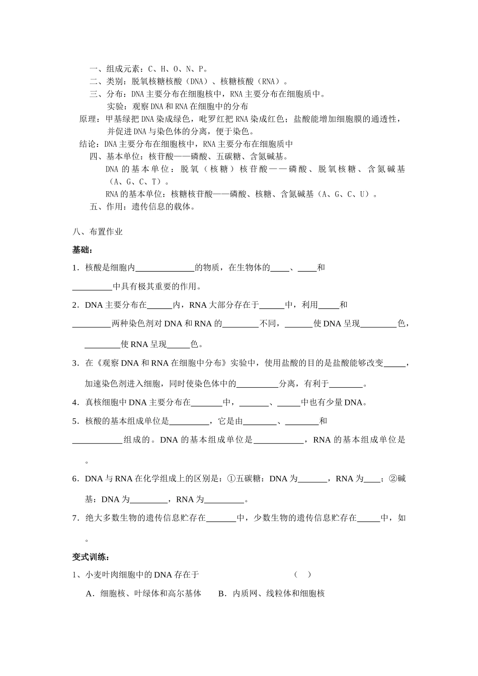 2.3《遗传信息的携带者——核酸》教案（新人教版必修1）_第3页